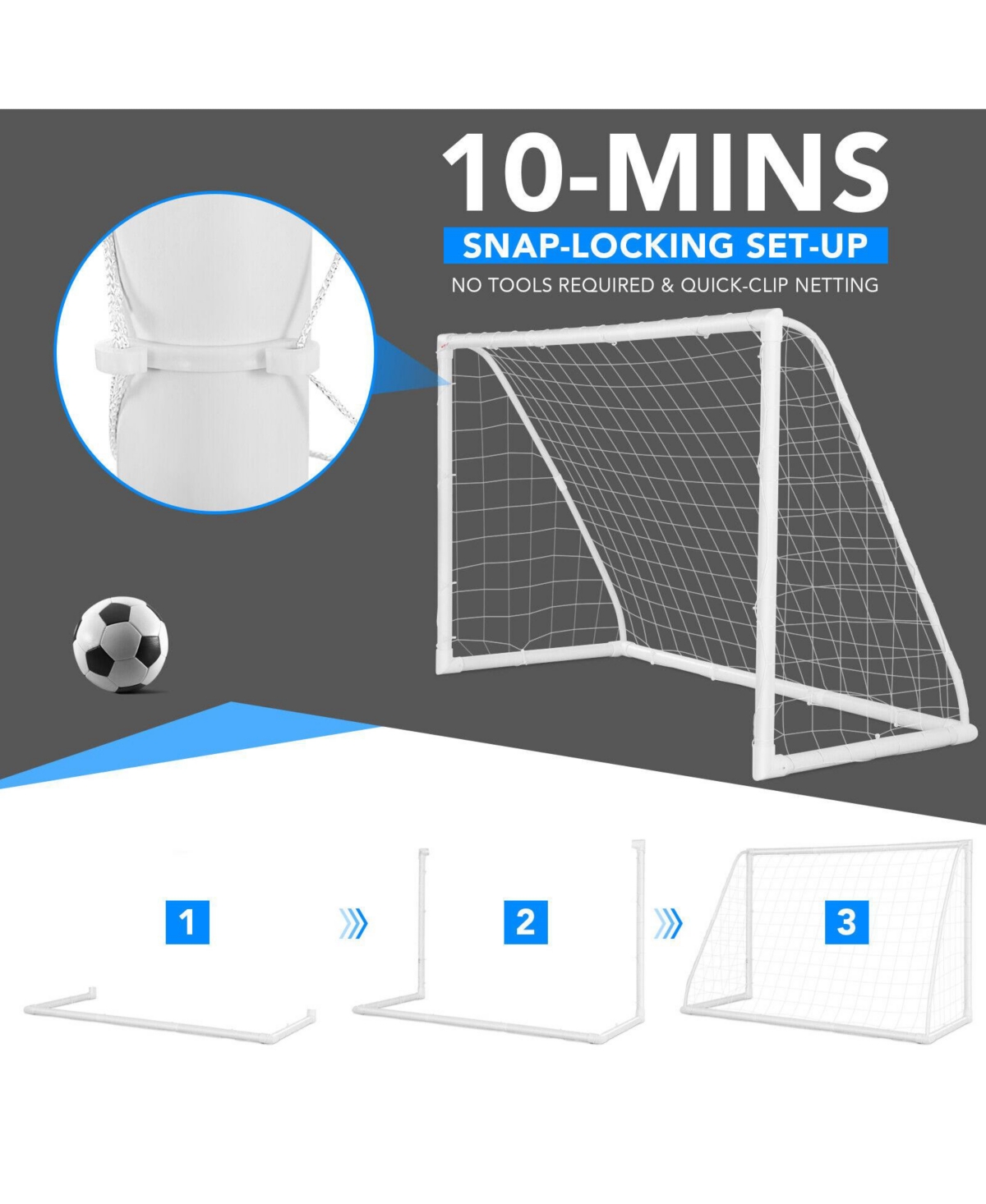 Skonyon 6 x 4 Feet Soccer Goal with Strong Upvc Frame