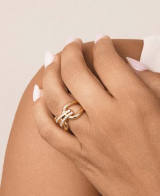 Gold Plated Double Sparkle Ring