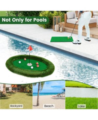 Floating Golf Green Oval Floating Chipping for Pool