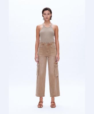 Women's High-Rise Stretch Utility Wide-Leg Cargo Jeans