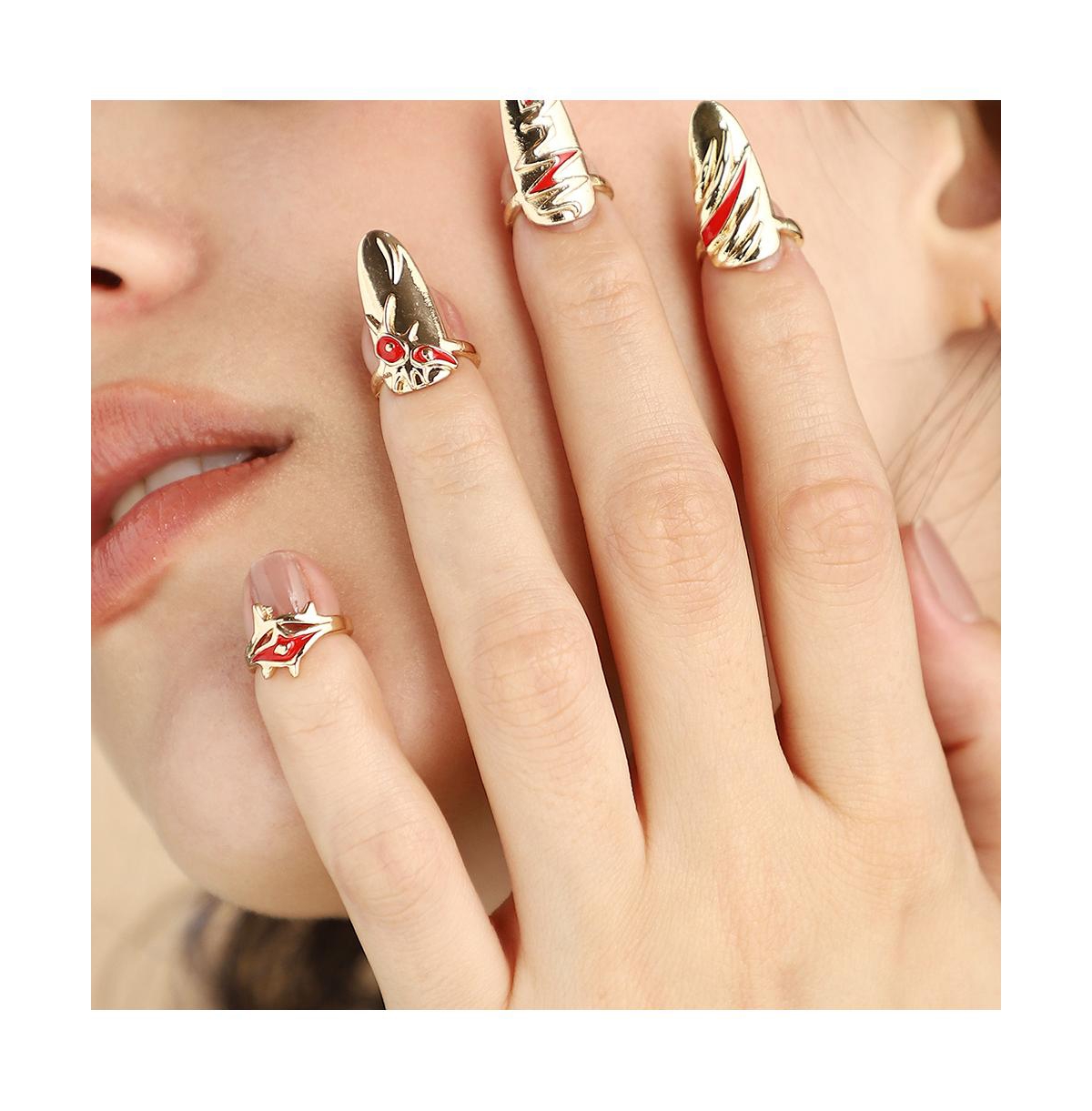 Women's The Wonder-Woman Nail Rings - California Gold (Set Of 4)