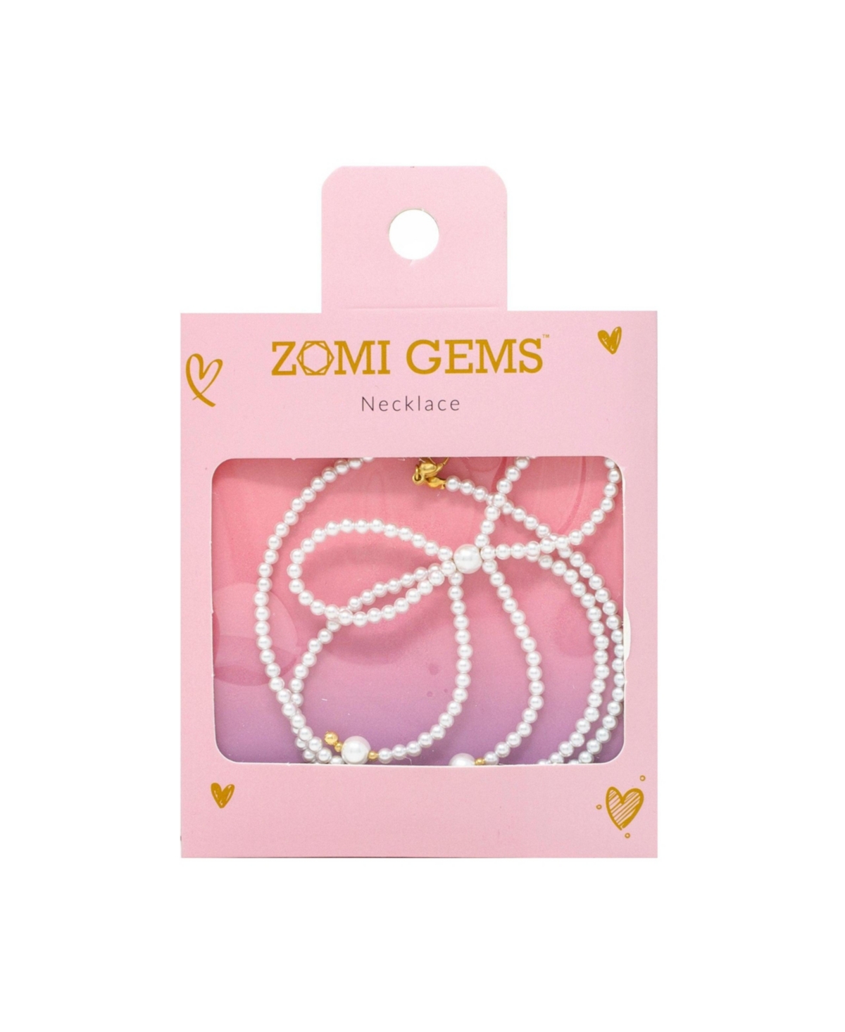 Zomi Gems Pearl Bow Necklace – Adjustable, Elegant, Lightweight Necklace
