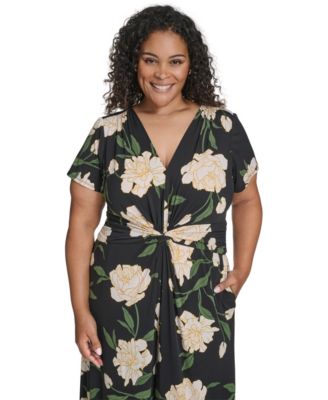 Plus Size V-Neck Twist Front Jumpsuit