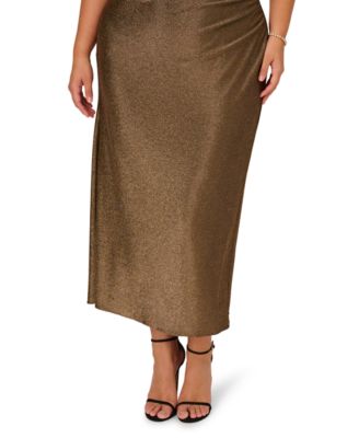 Papell Plus Size Mock Neck Maxi Dress