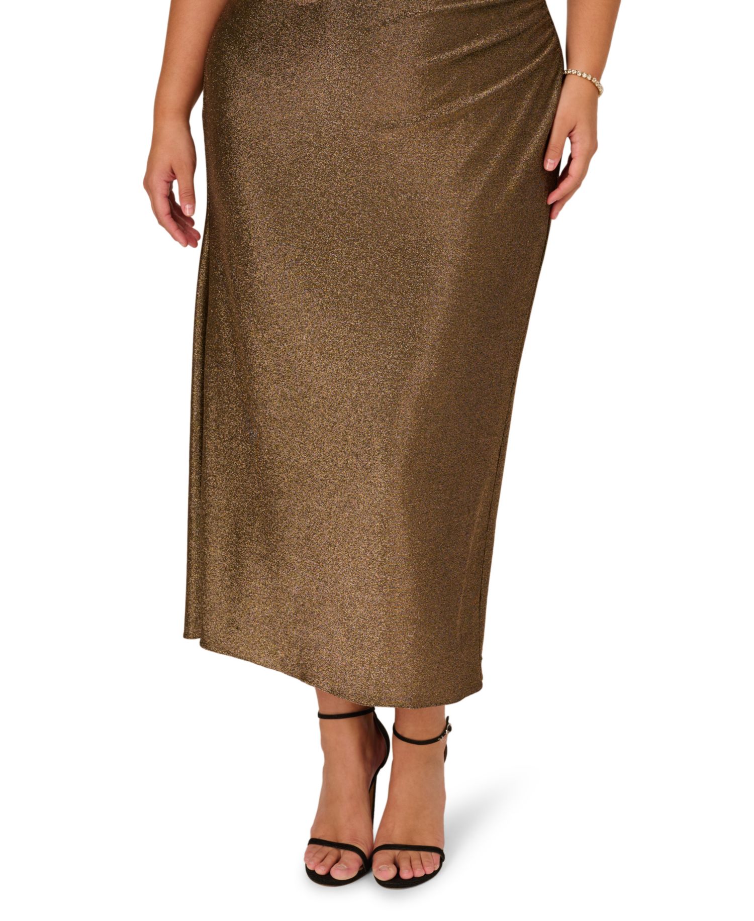 Papell Plus Size Mock Neck Maxi Dress