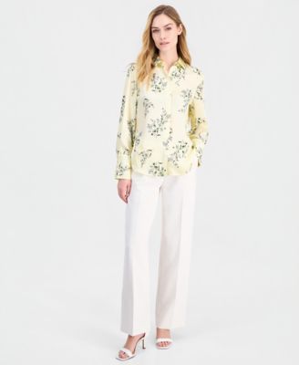 Women's Floral-Printed Button-Front Blouse