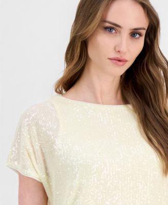 Women's Short-Sleeve Sequin Top