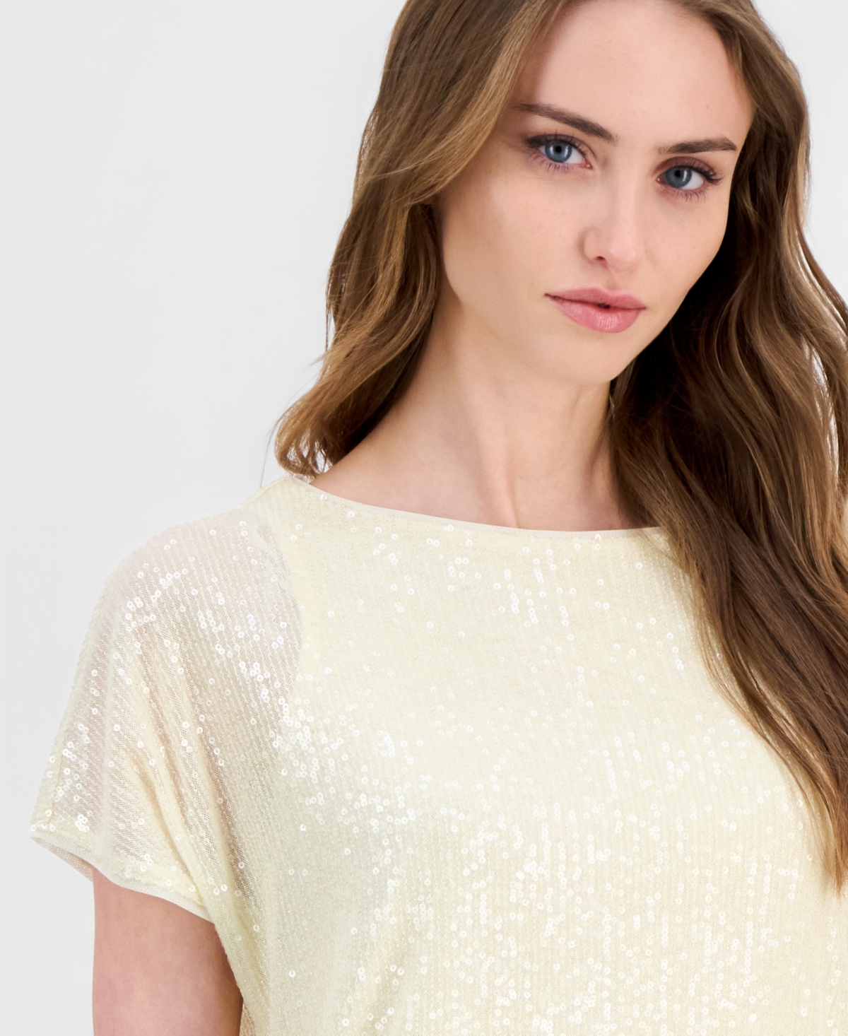 Anne Klein Women's Short-Sleeve Sequin Top