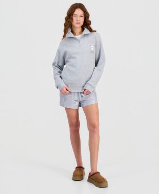 Juniors' Marie Valentine's Day Quarter-Zip Fleece Sweatshirt