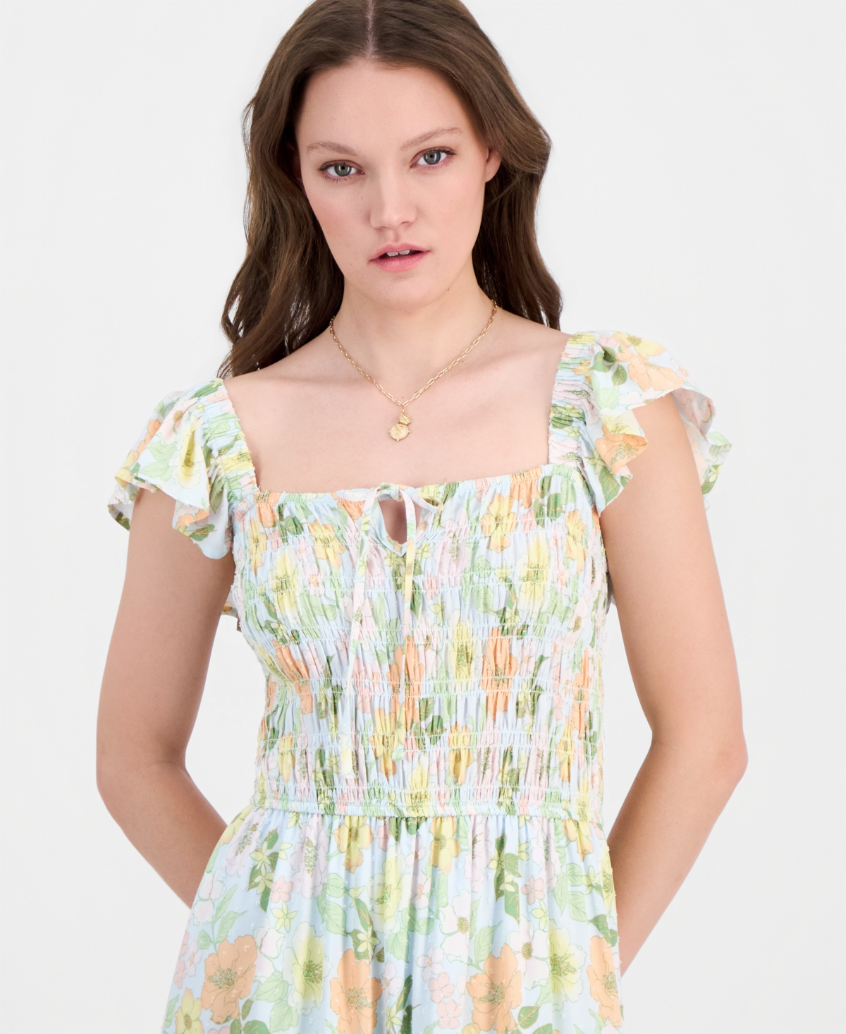 Self Esteem Juniors' Sleeveless Floral Midi Dress