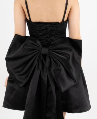 Juniors' Cowl Neck Bow Back Dress