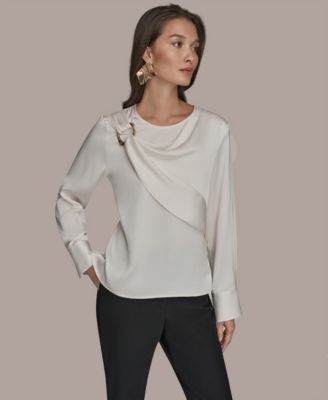 Donna Karan New York - Women's Scoop Neck Long-Sleeve Top