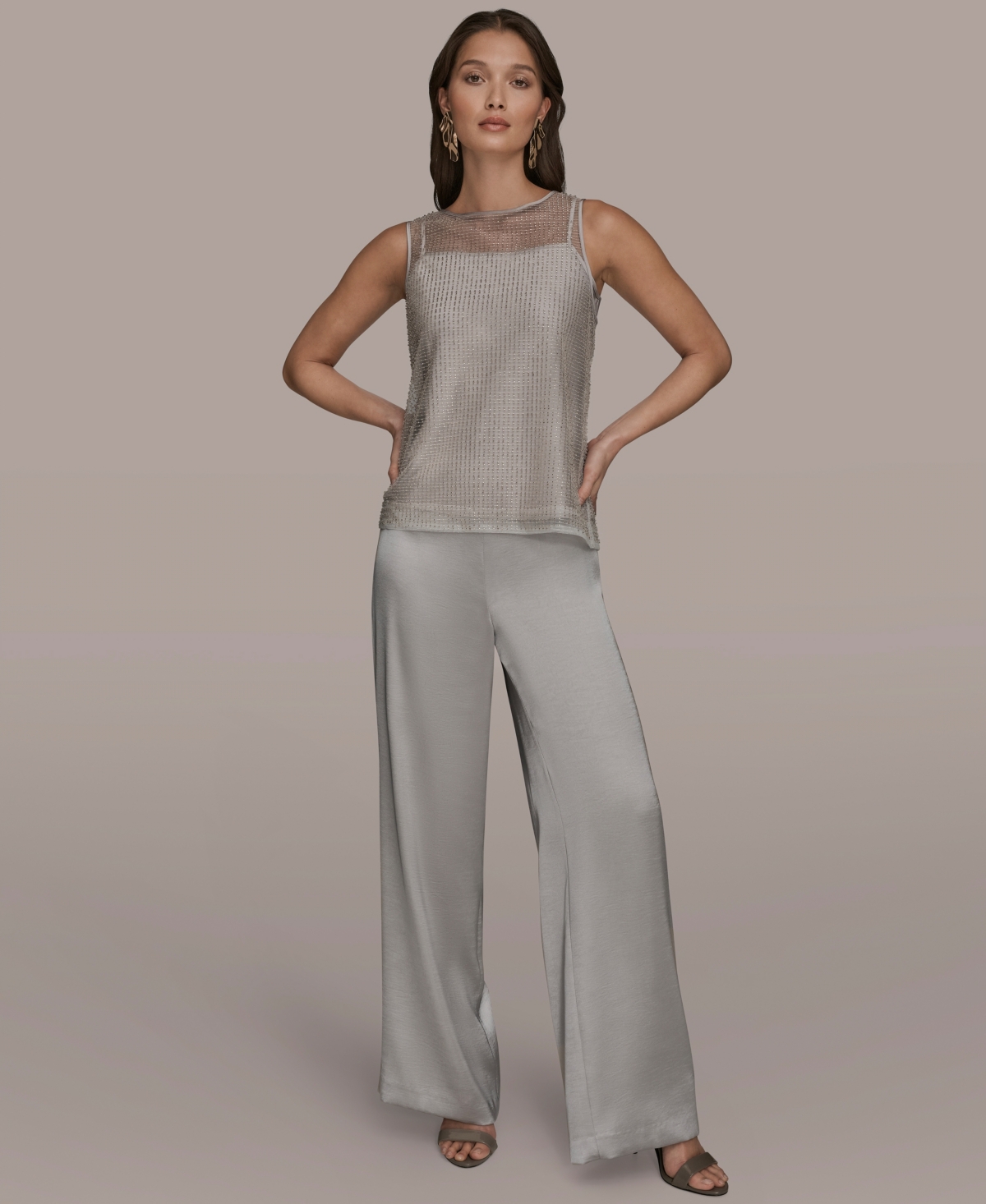 Donna Karan New York Women's Sleeveless Beaded Top