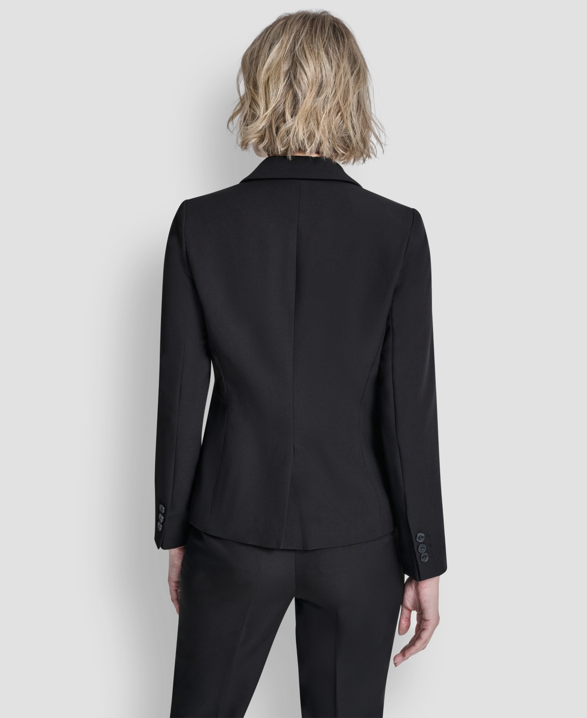 Dkny Petite Notch Collar 1-button Jacket In Black