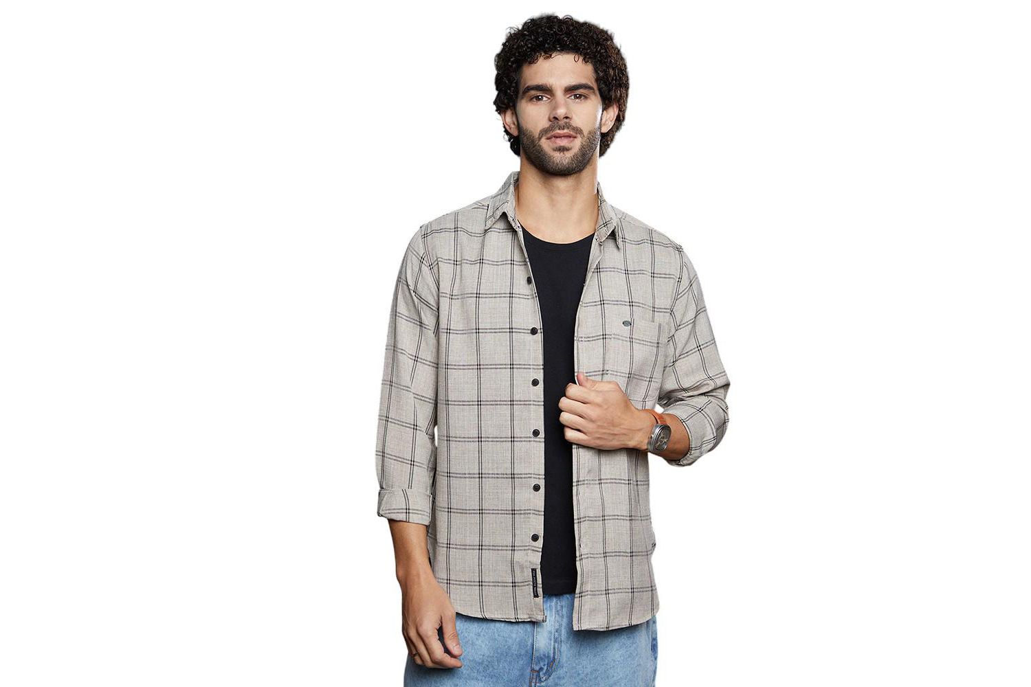 Men's Coin Grey BiGraph-Check Shirt
