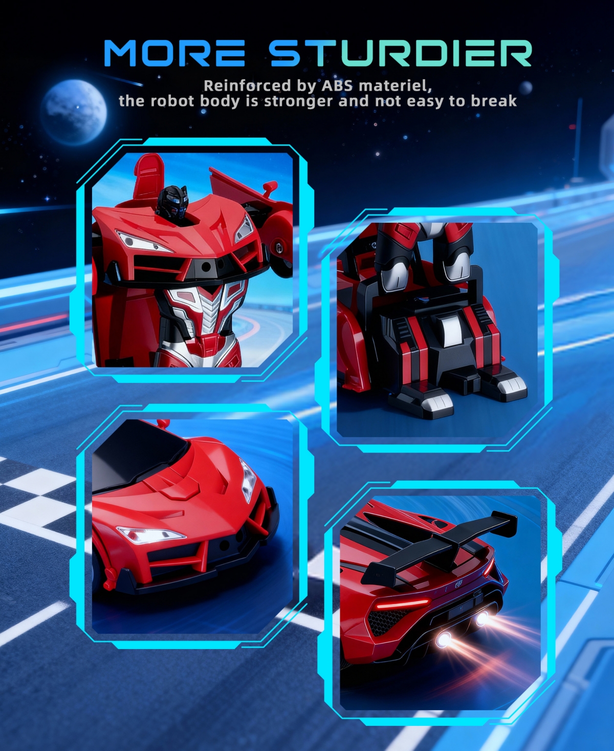 Sugift 1/18 Scale 2-in-1 Sports Car Toys Rc Car