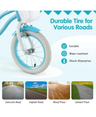 Kids Bike with Basket, Adjustable Seat & Dual Brakes