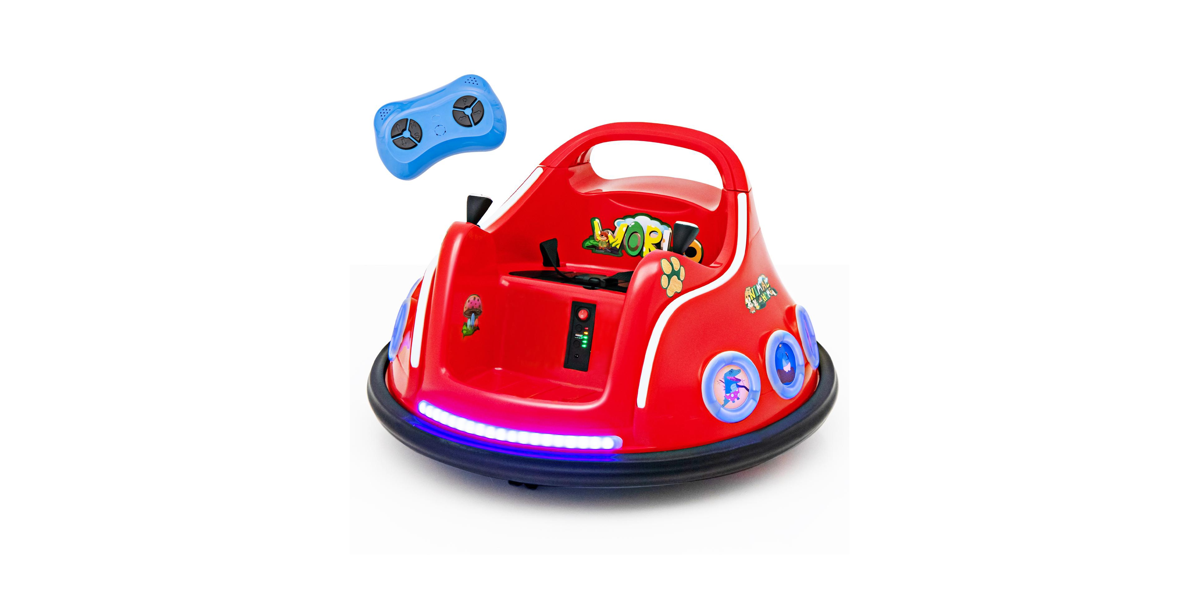 Sugift 12V Electric Ride-On Bumper Car with Remote Control and Led Lights, Ages 3+