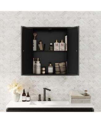 Green Wall-Mounted Bathroom Cabinet with Mirror – Ideal for Bathroom, Living Room, Kitchen & Dining Area