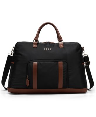Luxe Journey 13" Twill and Faux Leather Weekender Duffel Bag
