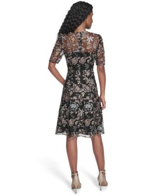 Women's Crewneck Fit & Flare Dress