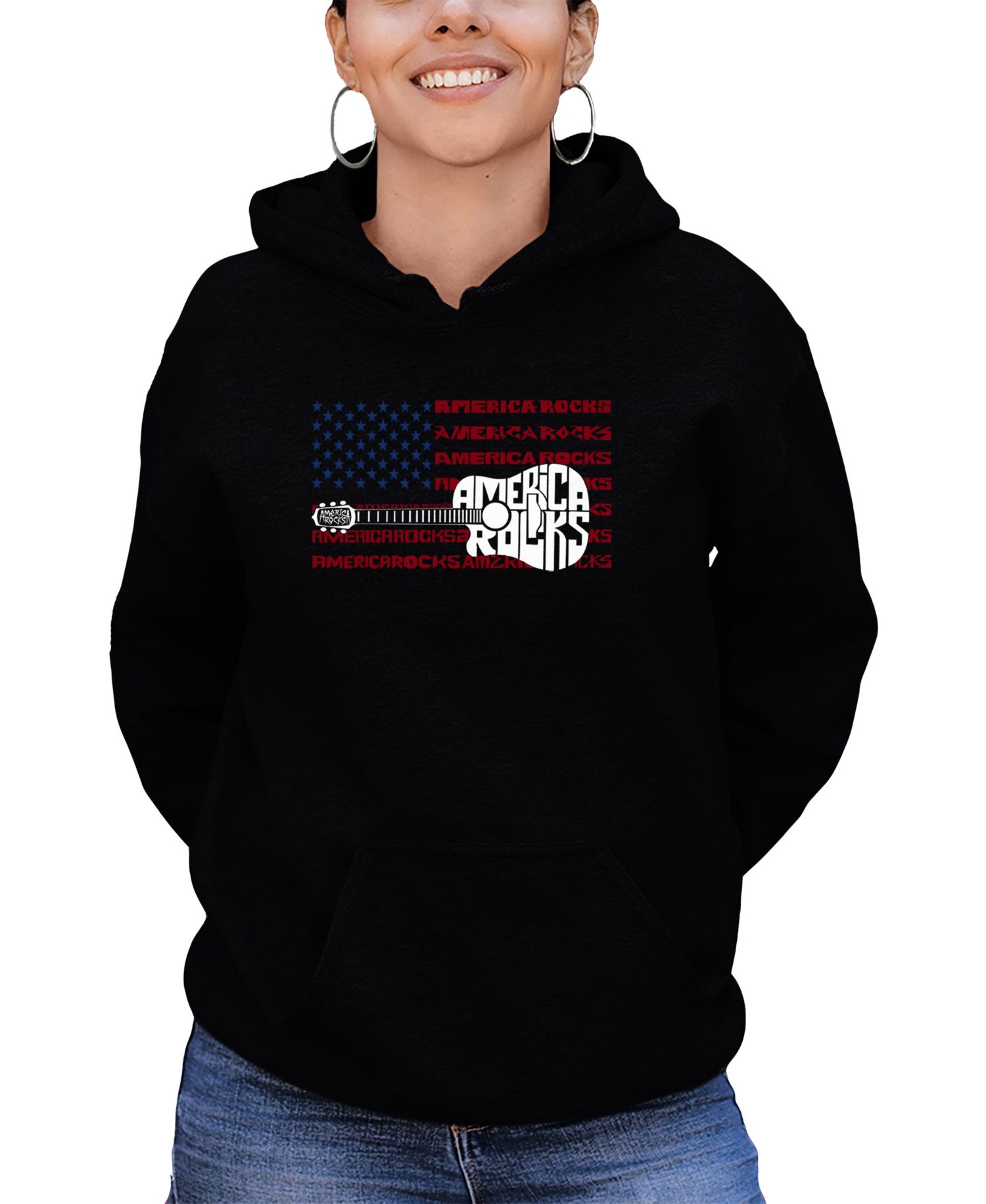 Women's America Rocks Word Art Long-Sleeve Sweatshirt