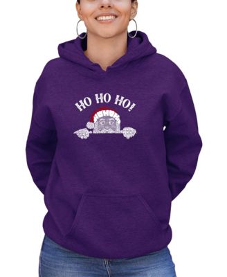 Women's Peeking Santa Word Art Long-Sleeve Sweatshirt
