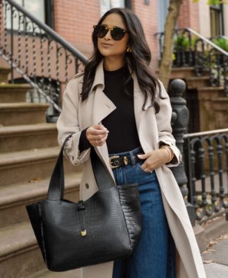 Mercer Embossed Croc Leather Tote Bag