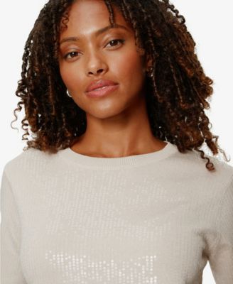 Women's Sparkle Sequin Short-Sleeve Sweater