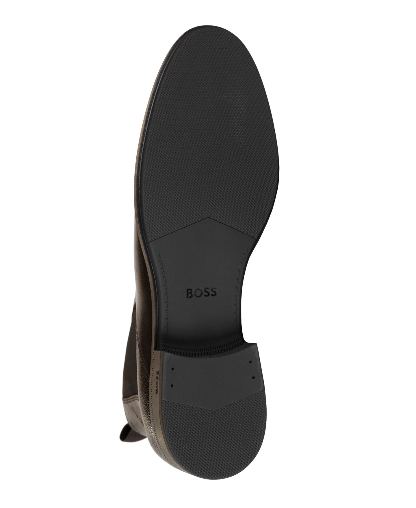 Обувь Hugo Boss Men's Colby Grainy Round Toe Shoes, цвет: Коричневый — фото 3