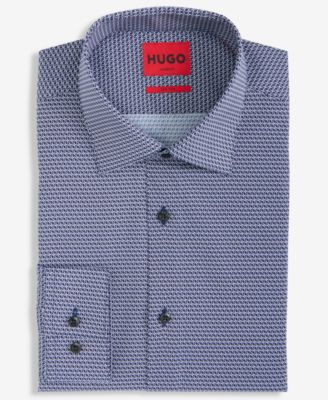 Men's Modern-Fit Circle Print Dress Shirt 