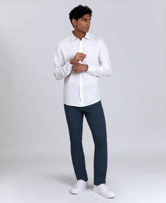 Men's Slim-Fit Performance Stretch Printed Button-Down Shirt 