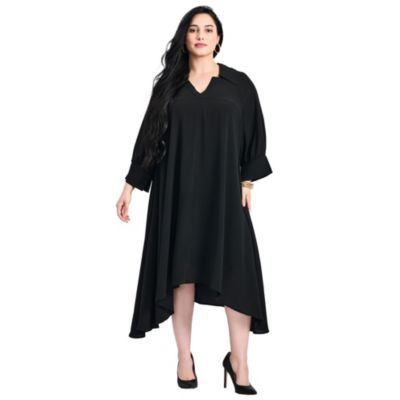 Women's Plus Size Parker Hanky Hem Collared Dress