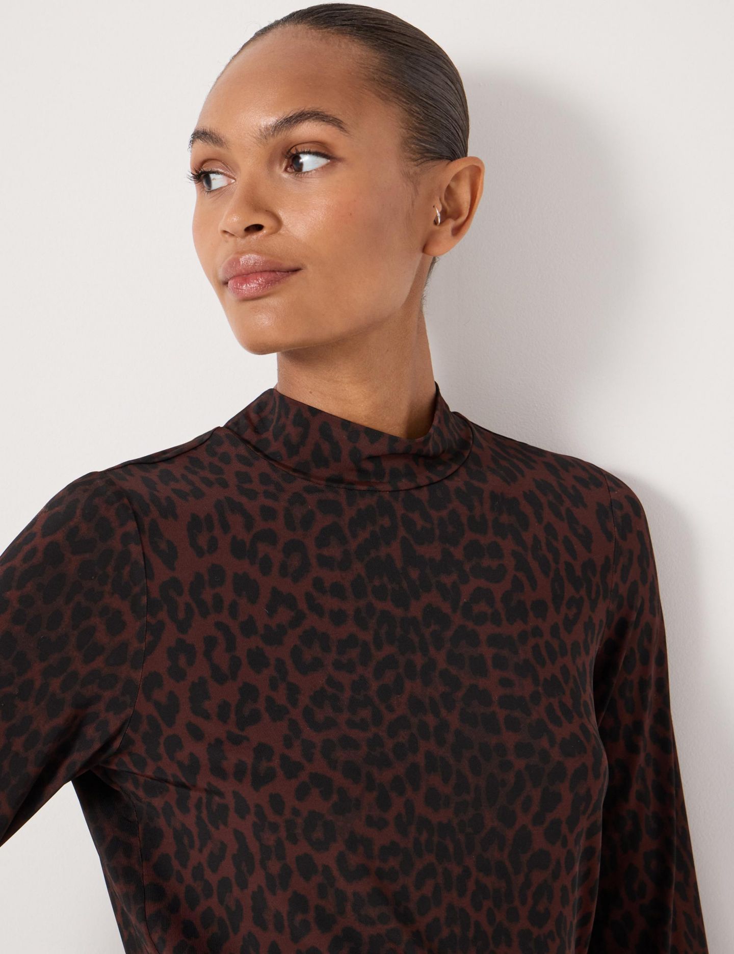 Женский топ Hush Printed Long Sleeve, цвет: Натуральный леопардовый коричневый — фото 4