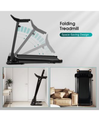 1.0 HP Foldable Treadmill Electric Support Mobile Power