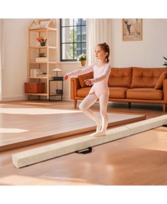 Folding Balance Beam with Solid Wood Base and Anti-slip Bottom