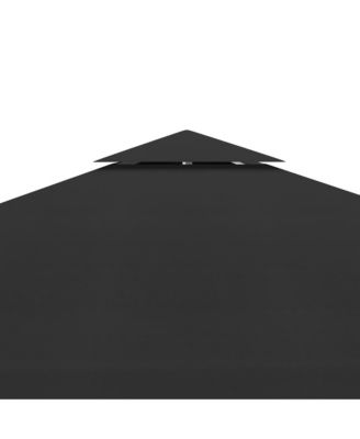 2-Tier Gazebo Top Cover 1 oz/ft² 9.8'x9.8' Black