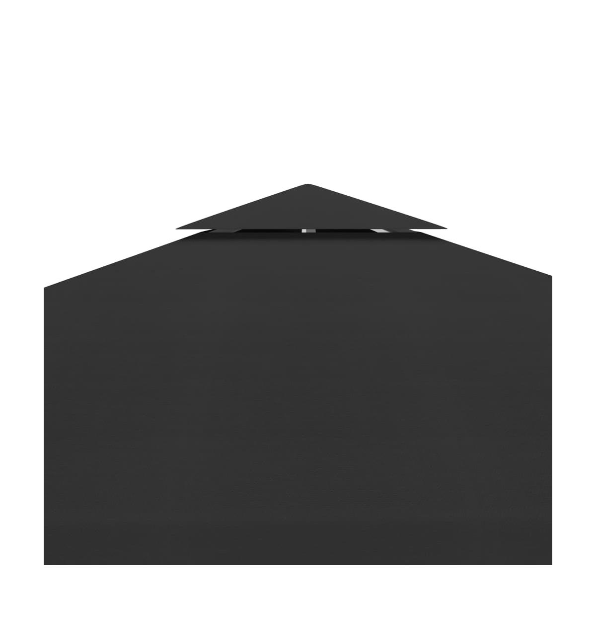 vidaXL 2-Tier Gazebo Top Cover 1 oz/ft² 9.8'x9.8' Black