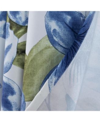 RT Designer Collection April Printed Blackout Luxurious Decorative Grommet Curtain Panel 54" x 84" Blue