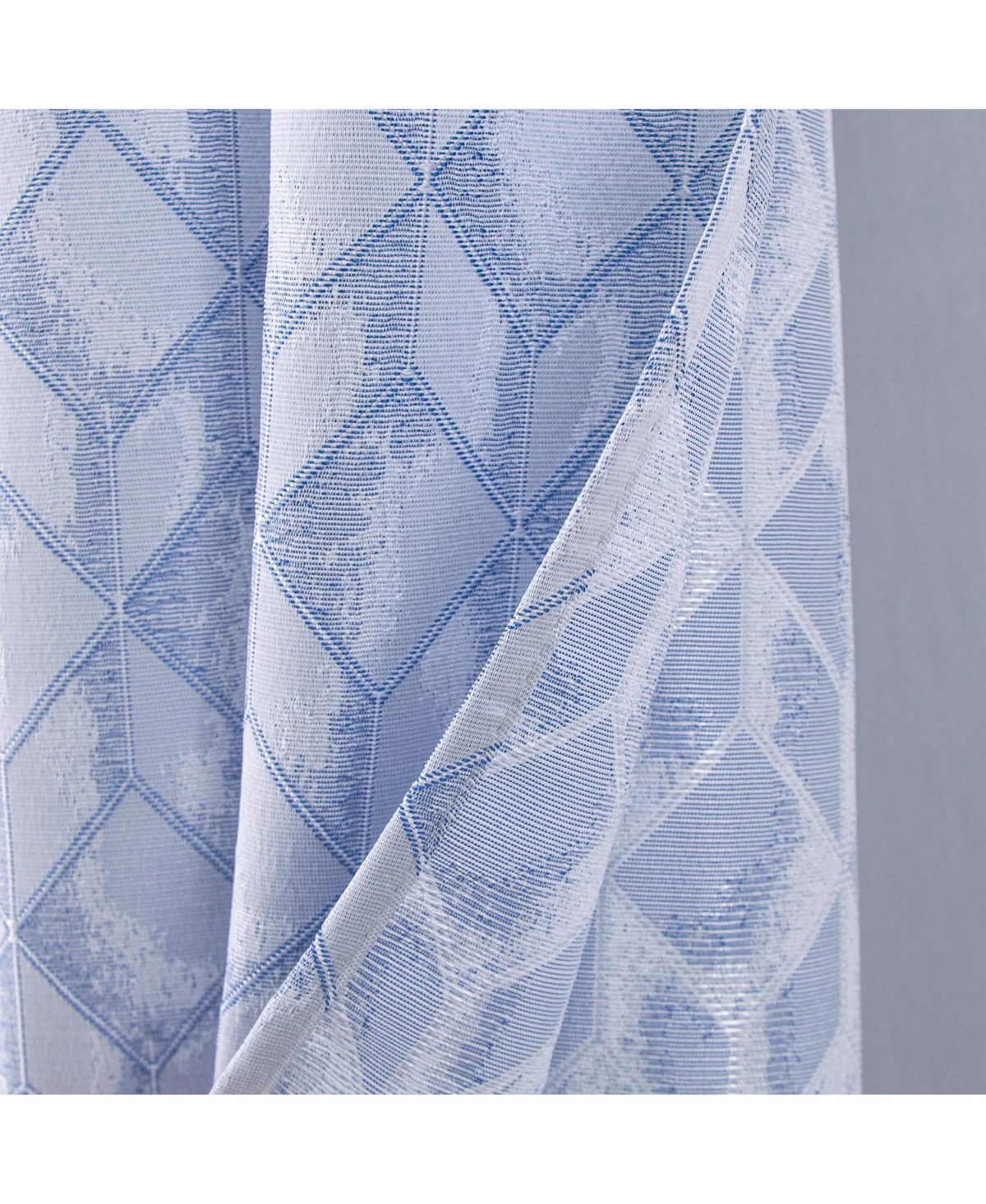 Rt Designer Collection Cubix Jacquard Grommet Luxurious Modern Design Curtain Panel 54" x 84" Blue