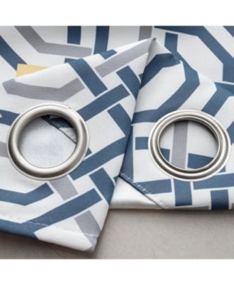 RT Designer Collection Rory Printed 2 Pack Blackout Luxurious Decorative Grommet Curtain Panel 36" x 84" Yellow