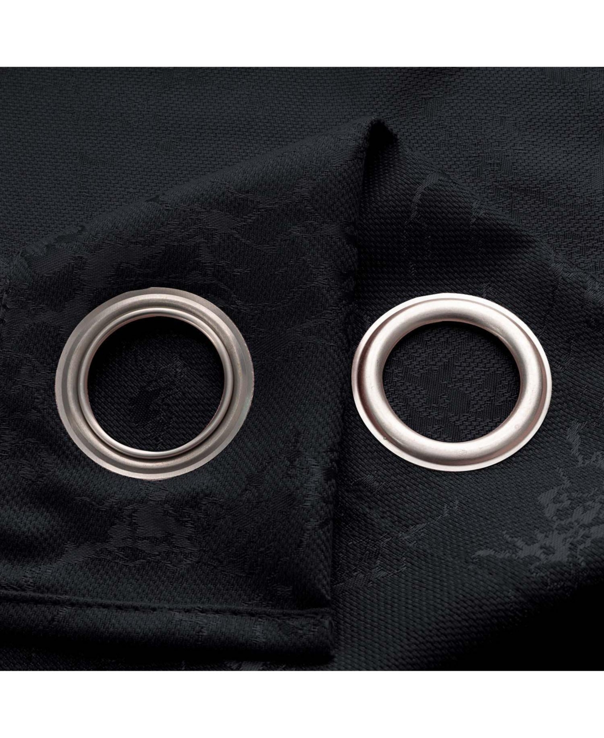 Rt Designer Collection Cosmo Shimmer Jacquard Grommet Curtain Panel 54" x 84" Black