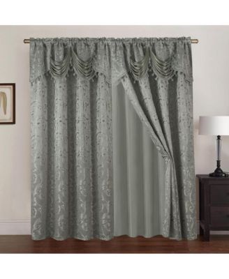 Franklin 2-Piece Rose Grommet Curtain 54" x 84" by Rt Designers Collection