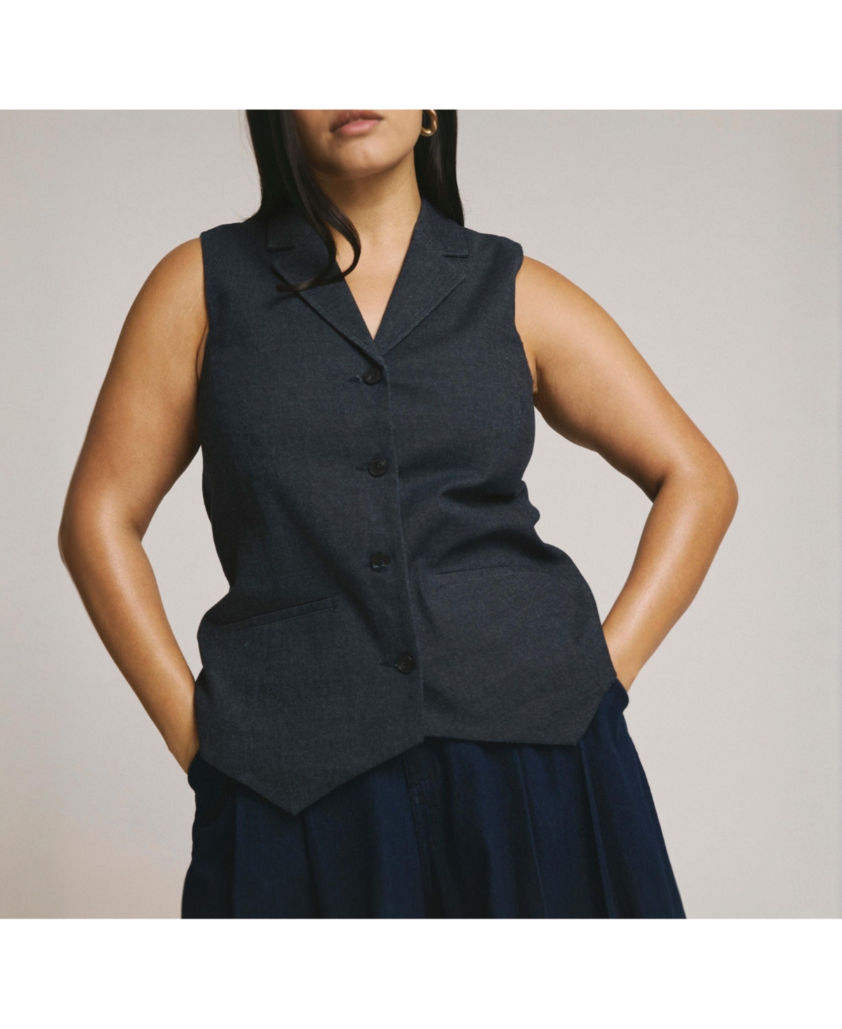 Universal Standard Women's Denim Look Vest