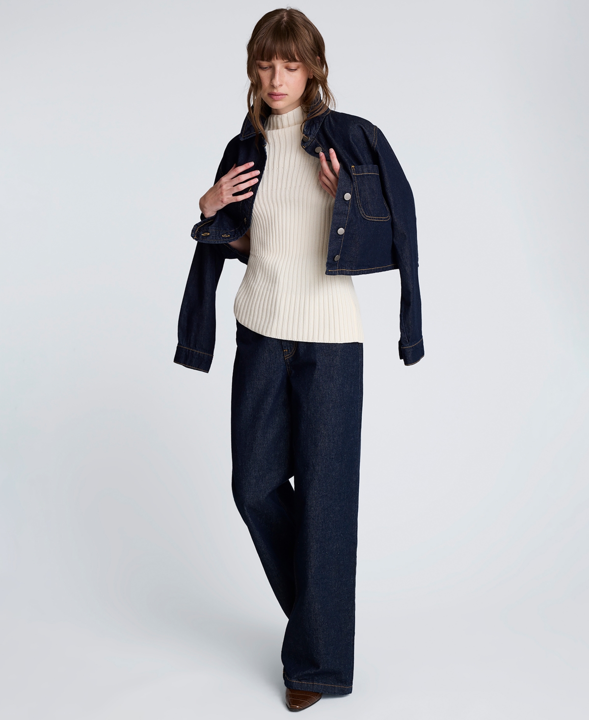 Kenneth Cole Women's Long-sleeve Cropped Jacket In Blue