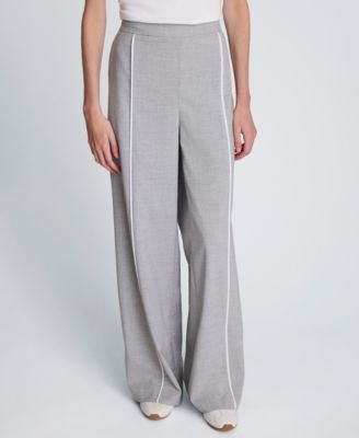 Women's Piping Detail Wide-Leg Pants