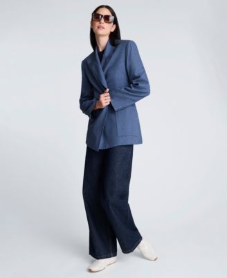 Women's Textured Pinstriped Long-Sleeve Jacket