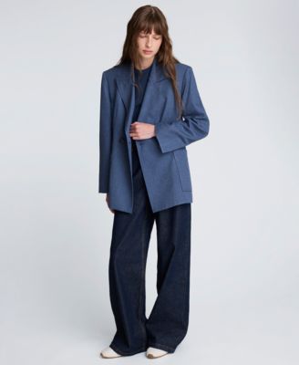 Women's Textured Pinstriped Long-Sleeve Jacket