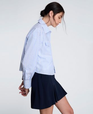 Women's Striped Boxy Cropped Top