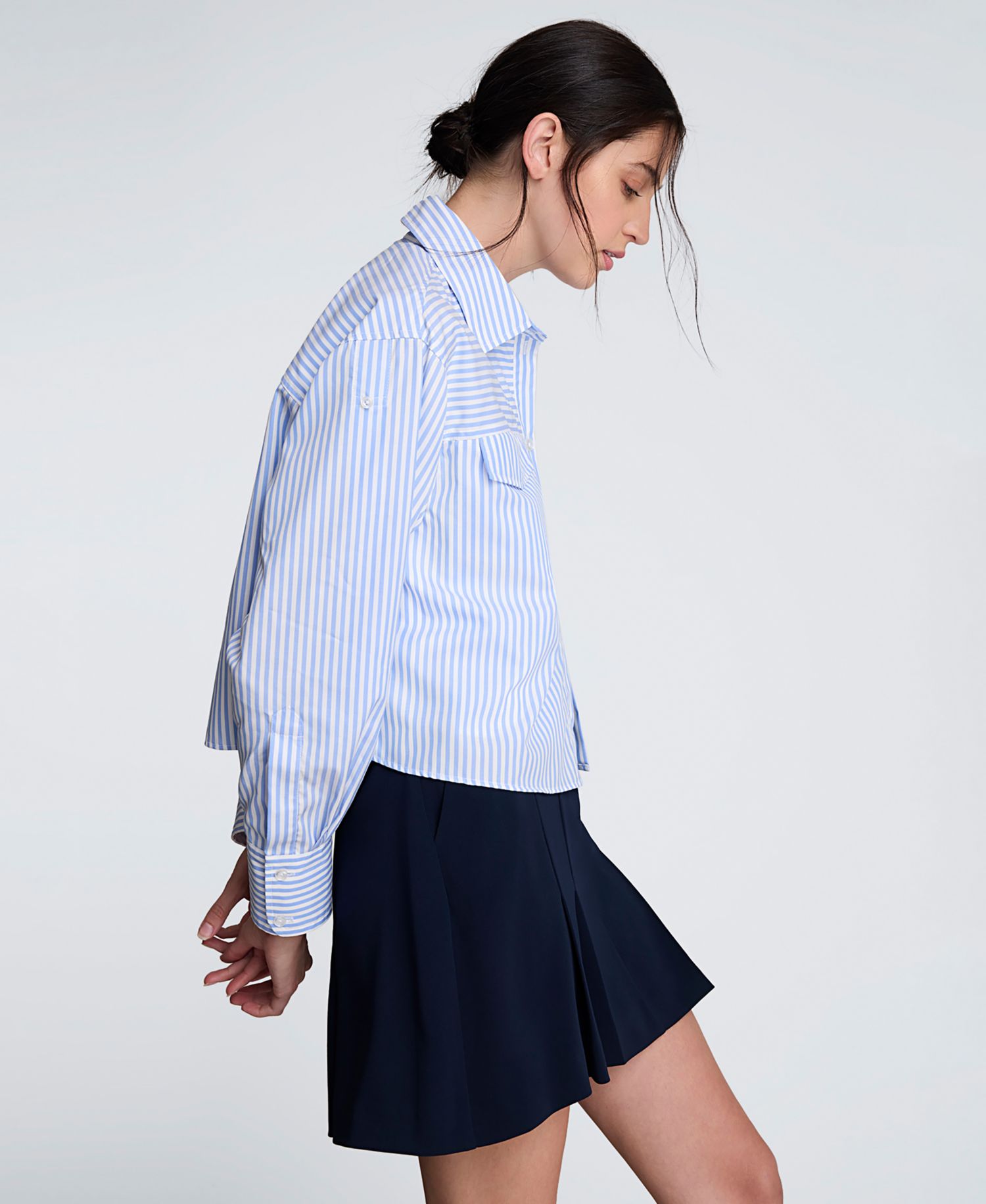 Women's Striped Boxy Cropped Top